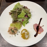 クッチーナ イタリアーナ アリア 六本木 - 前菜の3種盛り合わせ かぼちゃ 鴨のロースト クッチーナ イタリアーナ アリア 六本木 - 前菜の3種盛り合わせ かぼちゃ 鴨のロースト