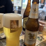 バンラック - シンハービールはグラスもおそろいで嬉しい