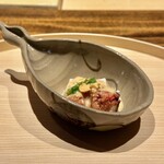 温石 - 落花生の形をした器で登場した落花生豆腐　滑らかで口溶け良く無花果との相性も抜群　沖縄のジーマーミ豆腐とは格段に別物です！m(_ _)m