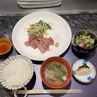 鉄板焼きすき焼きしゃぶしゃぶ いちふじ - ミニサラダは追加しました