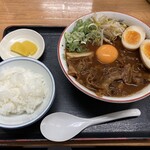 中華そば　やまきょう - 肉玉小に味玉サービス&ご飯少々…『ご飯少々』というメニュー本当にあるんですよ