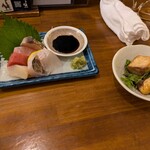 京橋 炉端焼 ロバ - 19時迄のほろ酔いセットお造り