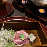 鍋と旬菜と京料理 花柳 - 豚しゃぶ、生麩付