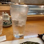 鮨仙 - チェイサーの麦焼酎ソーダー割り