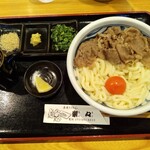 手造りうどん 楽々 - 黒毛和牛肉釜玉¥1408