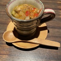 和 is 魯菴 - 和風ラタトゥーユの茶碗蒸し　(中にも色々入っていて美味しかったです！)