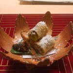 日本料理 吟 - 子持ち鮎と銀杏の春巻き