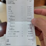 もつ焼 狼煙 - レシート