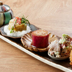 台所ソラマメ 東村 - 名物野菜の盛り合わせ。