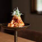 台所ソラマメ 東村 - つまようじで食べる冷たいマーボー豆腐