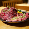 焼肉ホルモン焼き 大地 - 牛盛り ¥3,500 ウチハラミ カルビ ロース