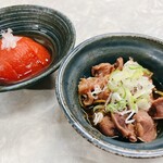 伊勢屋食堂 - トマト酢漬けと砂肝生姜煮