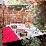 貴船喜らく - 貴船の川床
      雨が降る度に床を上げられるそう