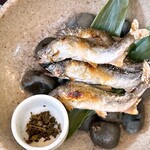 265343821 - 貴船の清流で泳がせた鮎の塩焼きがとても美味♪♪