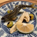 日本料理 新茶家 - 子持ち鮎と松茸、銀杏