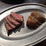 肉の雷橋 - 左：ソトモモ　右：ランプ