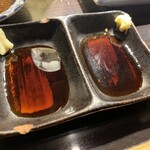 肉の雷橋 - にんにく醤油・しょうが醤油（牛タン刺用）