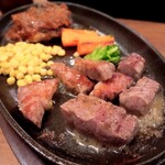 ハンバーグ&ステーキ WAZN - ハンバーグ＋ステーキ（100g+100g）