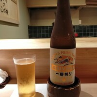 佐野鮨 - ビールはキリン一番搾り瓶でした。