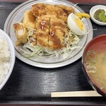 横浜港湾飲食企業組合大棧橋食堂 - ミックスかつ定食（600円）