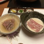 北新地しゃぶしゃぶすき焼き きらく - 極上黒毛和牛もも、特選黒毛和牛ハネシタ