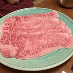 北新地しゃぶしゃぶすき焼き きらく - 霜降り黒毛和牛リブロース(サーロイン)