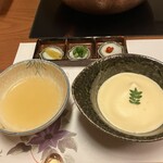 北新地しゃぶしゃぶすき焼き きらく - 白ポン酢と胡麻ダレ