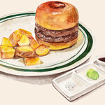 パンと肉ダブルパティ