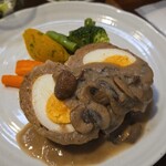 キッチン ブルー グローブ - スコッチエッグのアップ