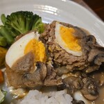 キッチン ブルー グローブ - 残りのハーフをカット