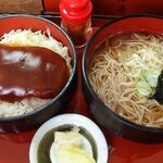 小角食堂 - セット物　あんかけかつ丼（温そば）