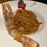 手長海老のトマトクリームソース　キタッラ