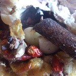 Spice&Dining KALA - 2014.04・試作品ローストチキンのお腹を割ったところ