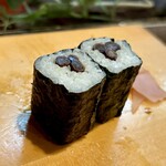 寿し辰 - ワサビ干瓢巻きに代わって新たなマイブームになりそうなのがこの牛蒡巻き！日本酒にピッタリ、タマランです(˶‾᷄ ρ‾᷅˵)♡