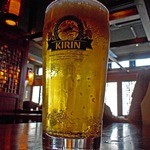 西安刀削麺酒楼 - ランチビール　グラス￥２００