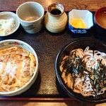 そば遊膳 満る賀 -  かつ重セット蓋を開けて