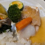 キッチン ブルー グローブ - 人参をポワレへ