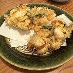 蕎麦 心空 - 百合根と海老のかき揚げ
