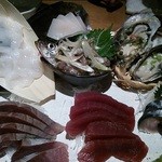 魚金 - 今日の刺身３点盛り１，２８０円。