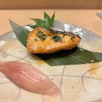 鮨 青海 - 秋鮭の焼き物