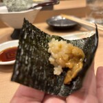 鮨 青海 - ウニは手巻きでも美味しいです