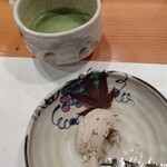 鮨 茶居庵 - 抹茶とデザートの組み合わせ