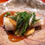 愚直に - 2024.9 子持ち天龍鮎 九条葱餡 黄身酢