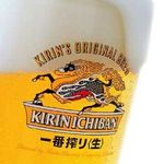 Draft beer (Kirin Ichiban Shibori) 500 yen excluding tax