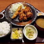 海山亭いっちょう - 鳥の唐揚げ&ヒレカツ串定食