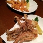まごころダイニングやまぢ - イカげそとエビの唐揚げ