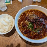 龍珠China - 龍珠四川担々麺(痺れ増し)+激辛+小ライス。