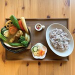 cafe こころひかる - 具だくさん和風スープカレー（1300円）