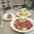珈琲館 - 料理写真:左からカフェフロスティ、モンブラン、期間限定いちごのホットケーキ、ゆずとはちみつのホットケーキ、抹茶フロスティ