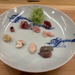 柚木元 - すっぽん刺し、うで、ひれ、心臓、膵臓、腸、脂肪、白子、肝